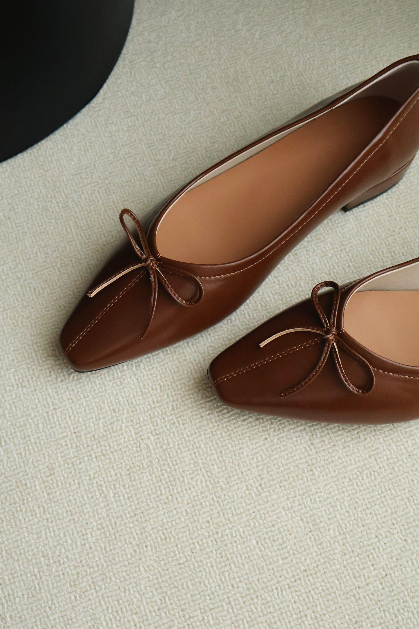Alisha French Bow Low Flats (Brown)