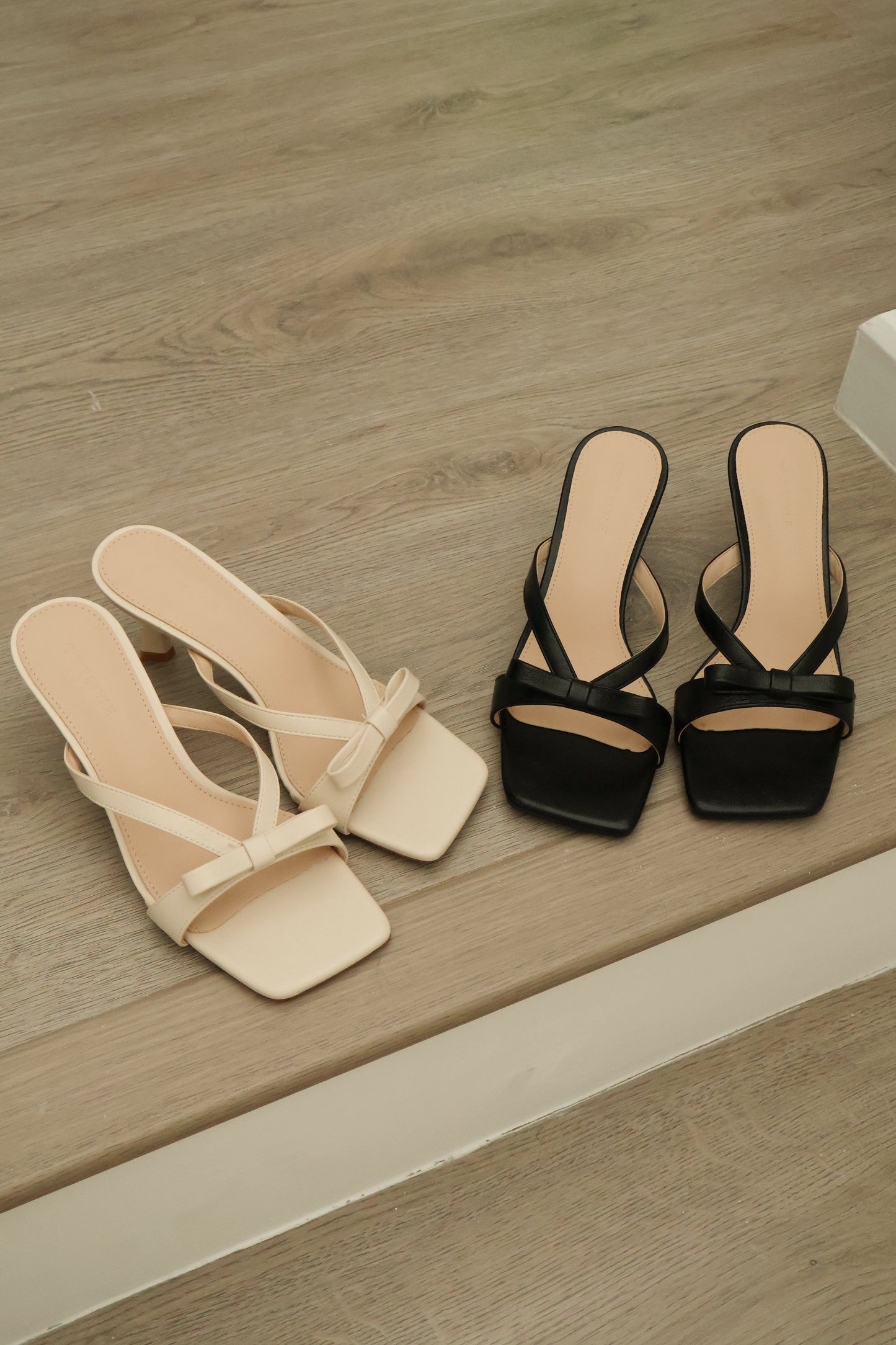 Amerie Bow Strappy Heels (Black)