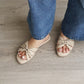 Evette Soft Pleated Sandals (Khaki) (Slim feet only)