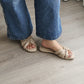 Evette Soft Pleated Sandals (Khaki) (Slim feet only)