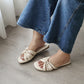 Evette Soft Pleated Sandals (Cream White) (Slim feet only)