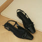 Novella Cute Bow Slingback Heels (Black)