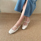 Heidi Slingback Low Heel (Cream White)