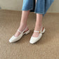 Heidi Slingback Low Heel (Cream White)