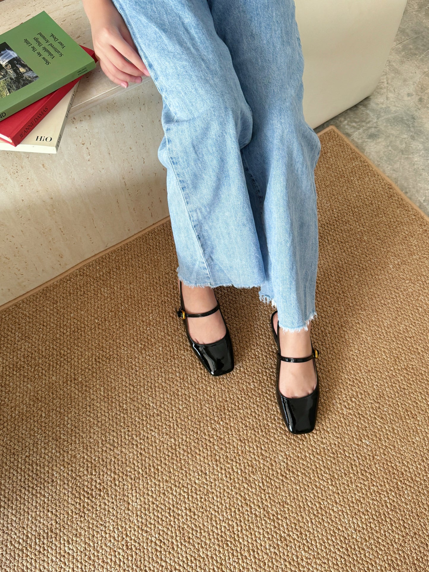 Heidi Slingback Low Heel (Black)
