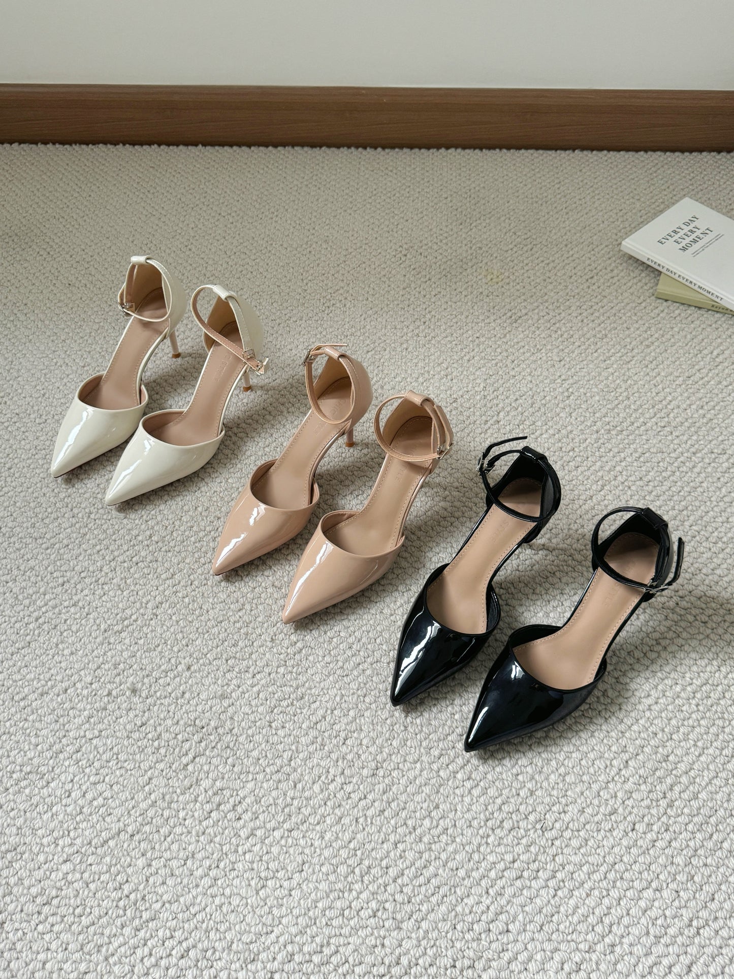 Hazel Patent Pointed High Heels (White)