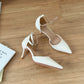 Hazel Patent Pointed High Heels (White)