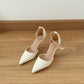 Hazel Patent Pointed High Heels (White)