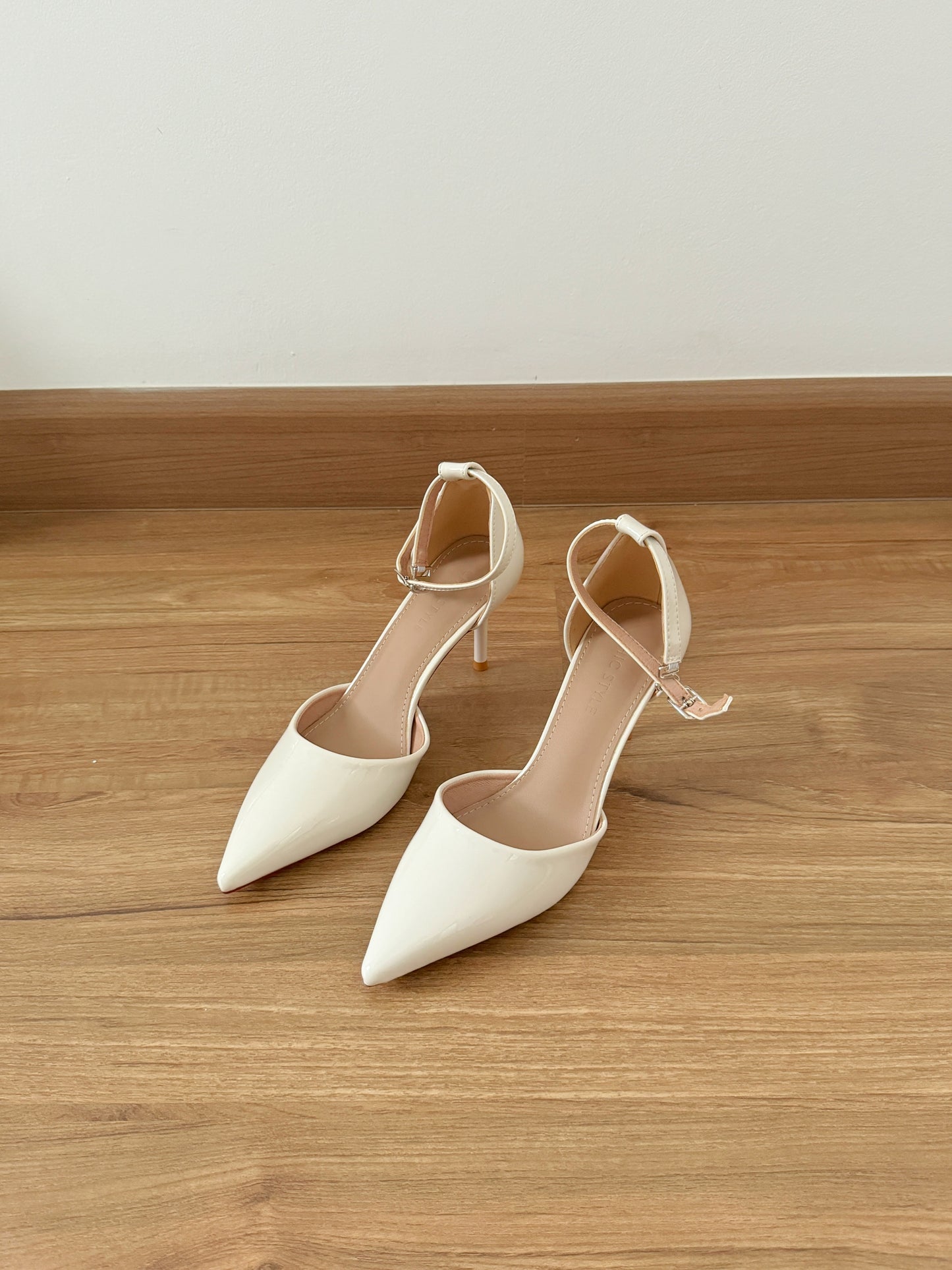 Hazel Patent Pointed High Heels (White)