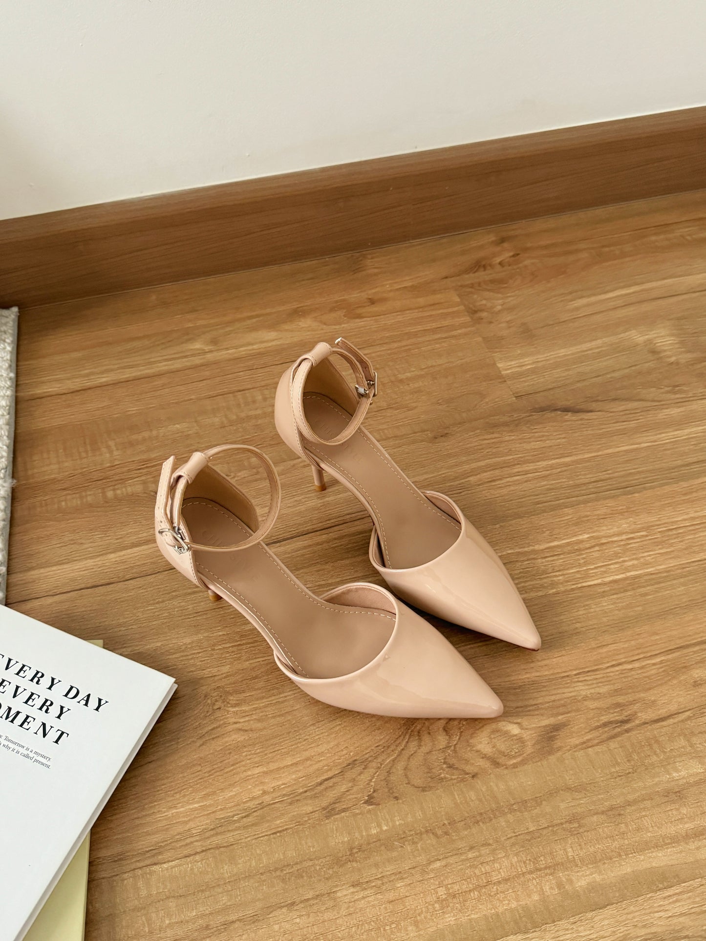 Hazel Patent Pointed High Heels (Nude)