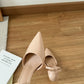 Hazel Patent Pointed High Heels (Nude)