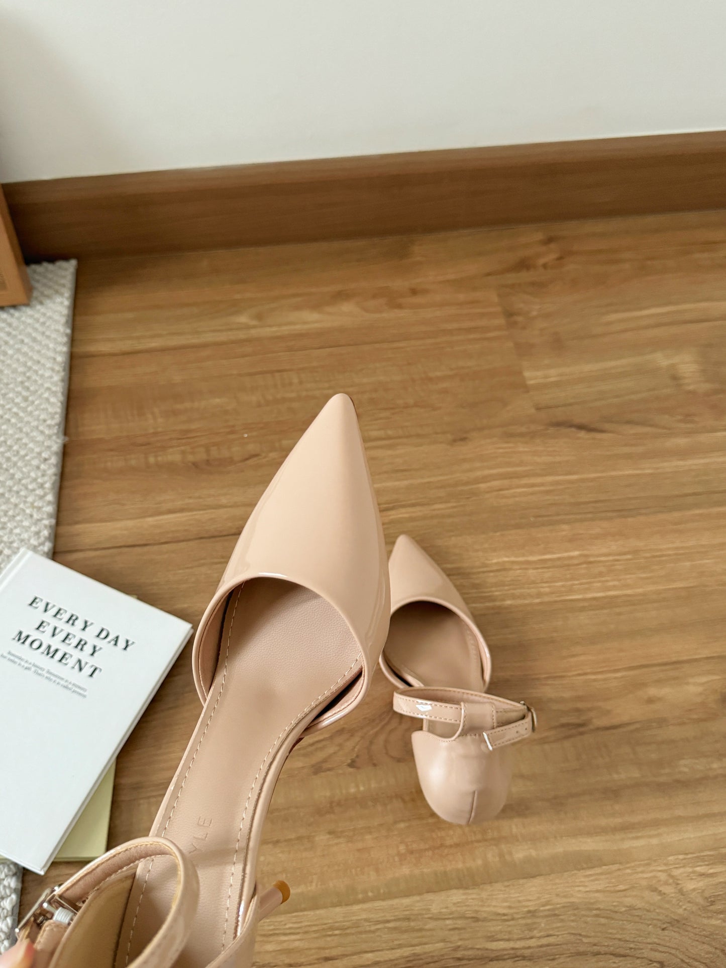 Hazel Patent Pointed High Heels (Nude)