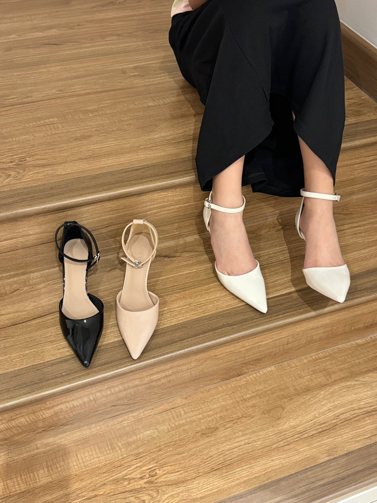 Hazel Patent Pointed High Heels (Black)