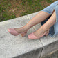 Stephy Slingback Middle Heels Pumps (Pink)
