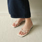 Janelle Strappy Heeled Sandals (Cream White)