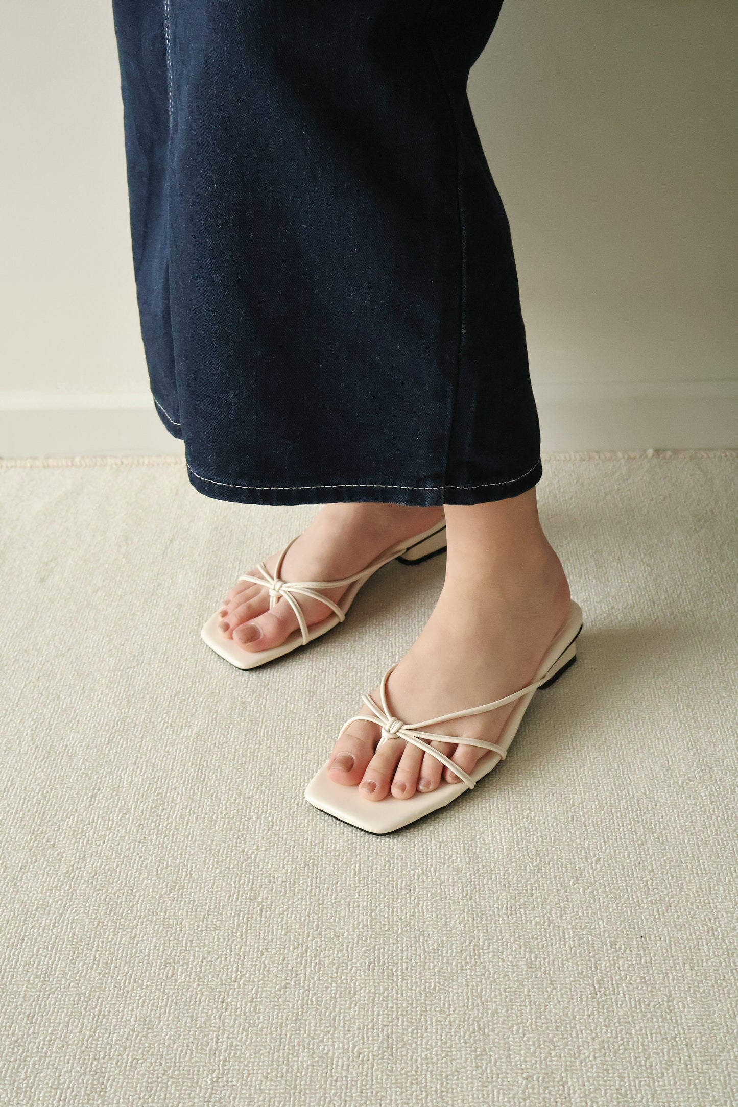 Janelle Strappy Heeled Sandals (Cream White)