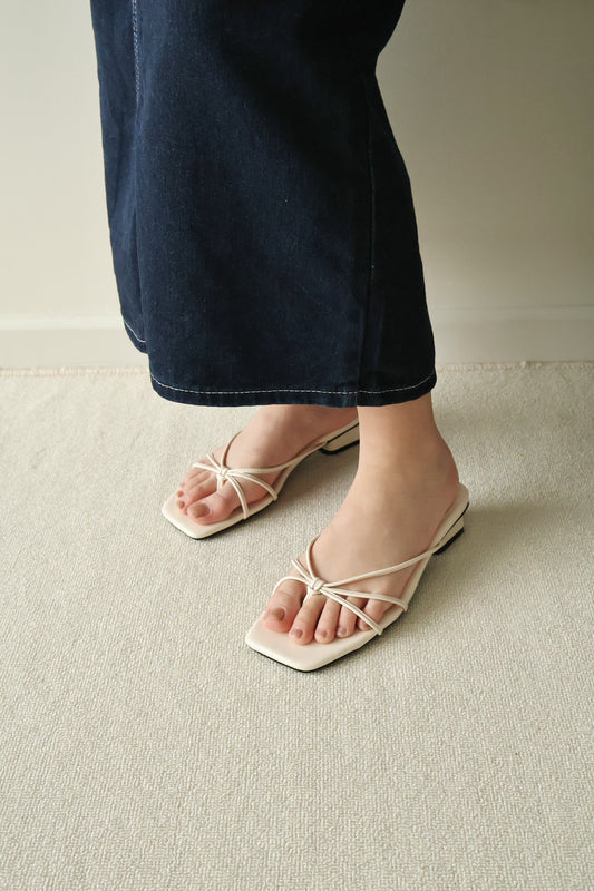 Janelle Strappy Heeled Sandals (Cream White)