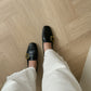 Gillian Almond-Toe Loafers (Black)