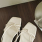 Janelle Strappy Heeled Sandals (Cream White)