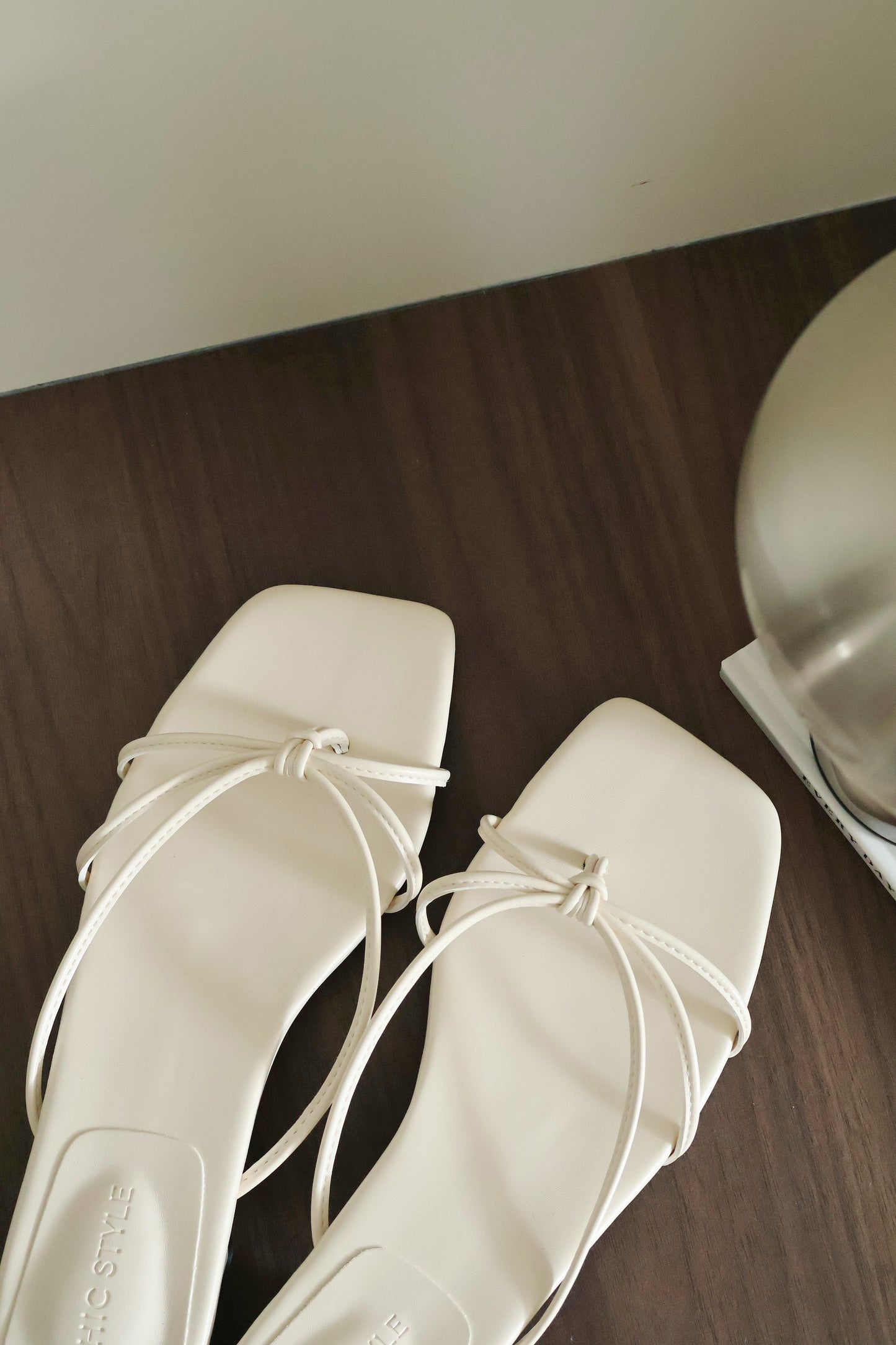 Janelle Strappy Heeled Sandals (Cream White)