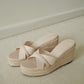 Havana Platform Wedges Sandals (Cream)