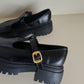 Oaklee Buckled Platform Loafers (Black / 40)