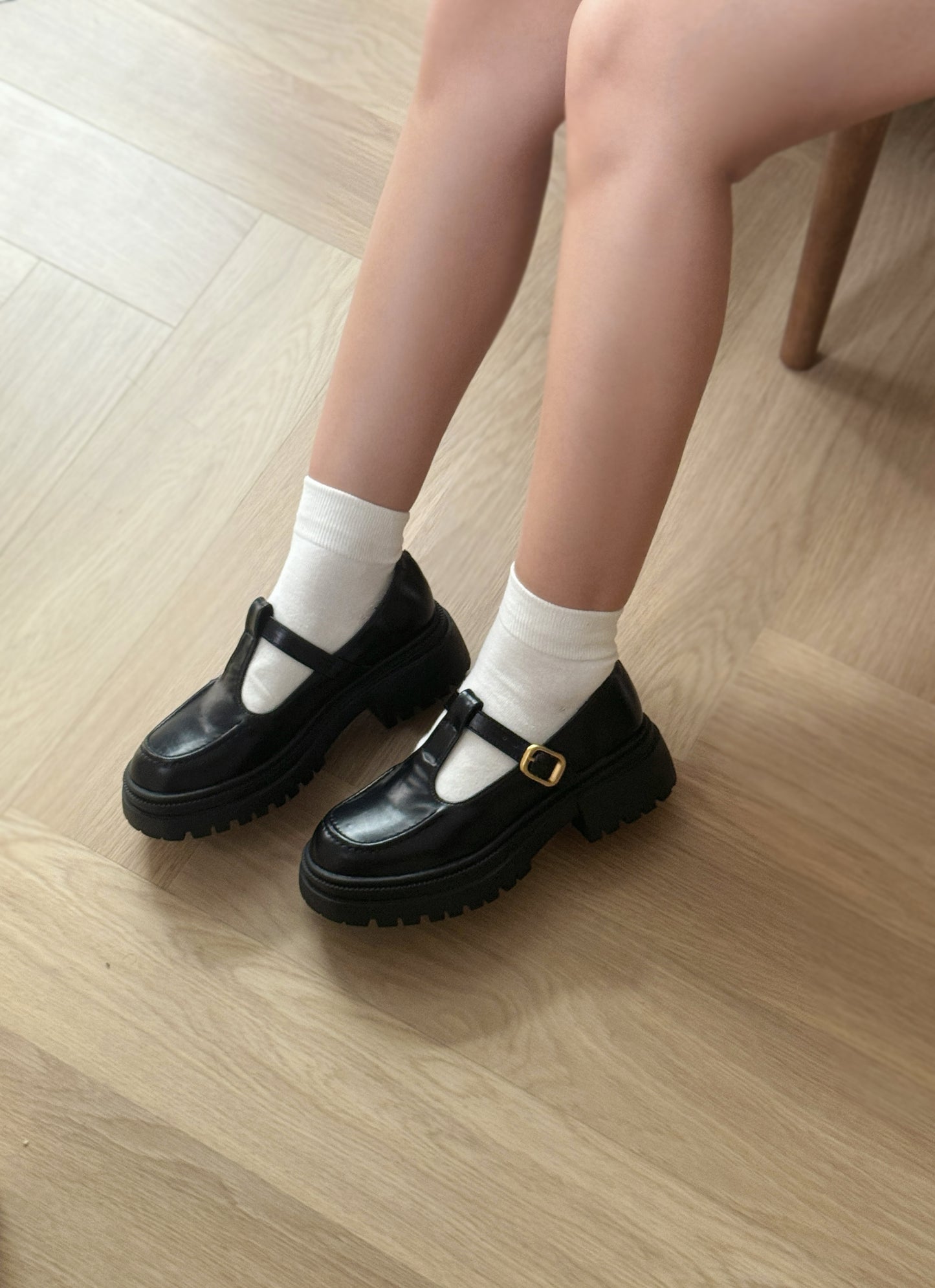 Oaklee Buckled Platform Loafers (Black / 40)