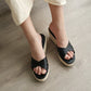 Havana Platform Wedges Sandals (Black)