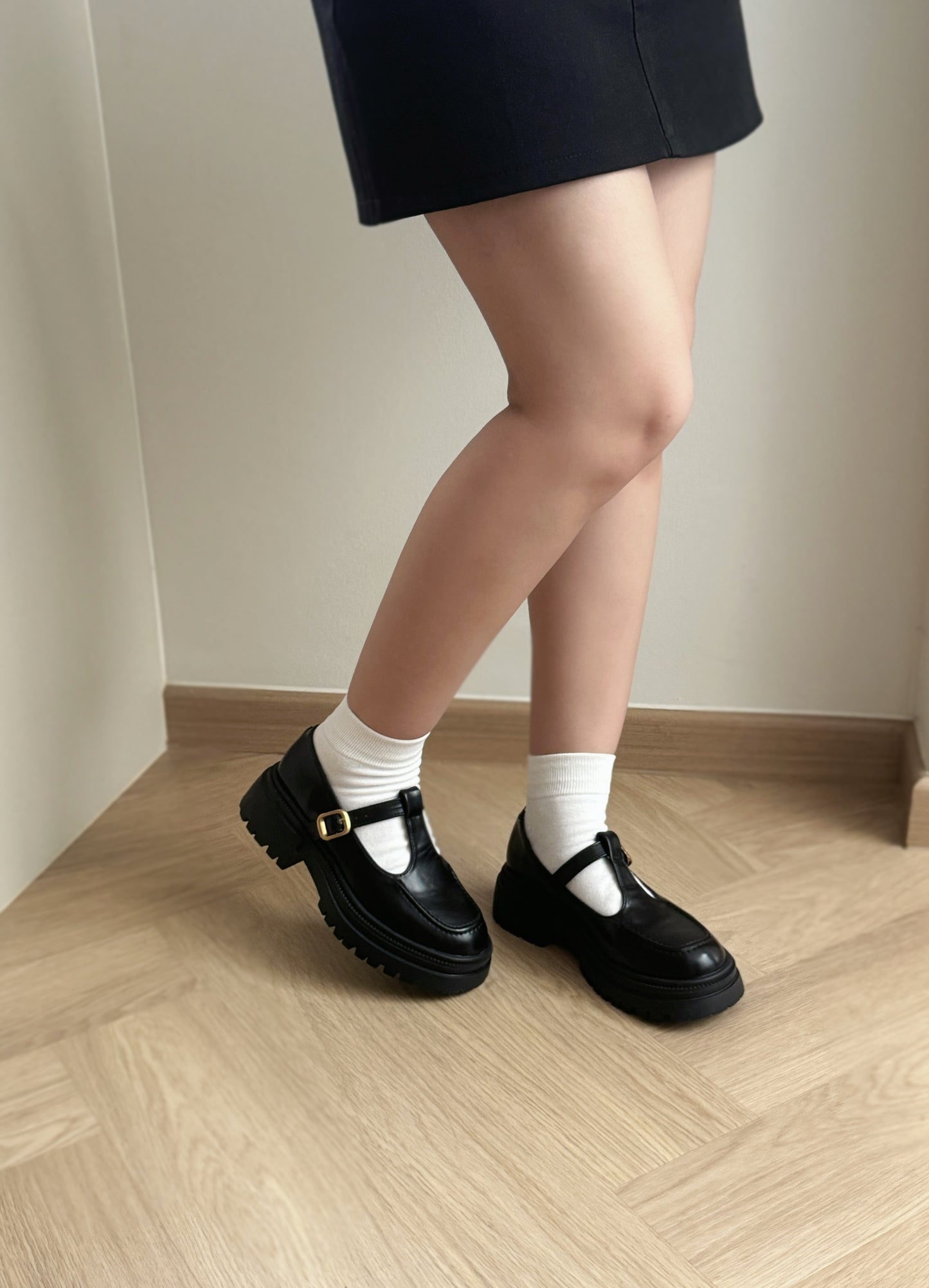 Oaklee Buckled Platform Loafers (Black / 40)