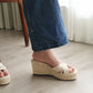 Havana Platform Wedges Sandals (Cream)