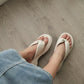 Everlyn Thong Flatform Wedges (Cream White)