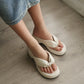 Everlyn Thong Flatform Wedges (Cream White)