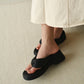 Everlyn Thong Flatform Wedges (Black)