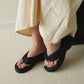 Everlyn Thong Flatform Wedges (Black)