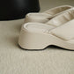 Everlyn Thong Flatform Wedges (Cream White)
