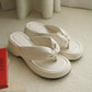Everlyn Thong Flatform Wedges (Cream White)