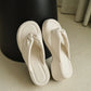 Everlyn Thong Flatform Wedges (Cream White)