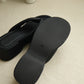 Everlyn Thong Flatform Wedges (Black)
