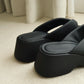 Everlyn Thong Flatform Wedges (Black)