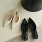 Zoie Pointed Low Heels (Cream White)