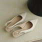 Zoie Pointed Low Heels (Cream White)