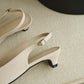 Zoie Pointed Low Heels (Cream White)