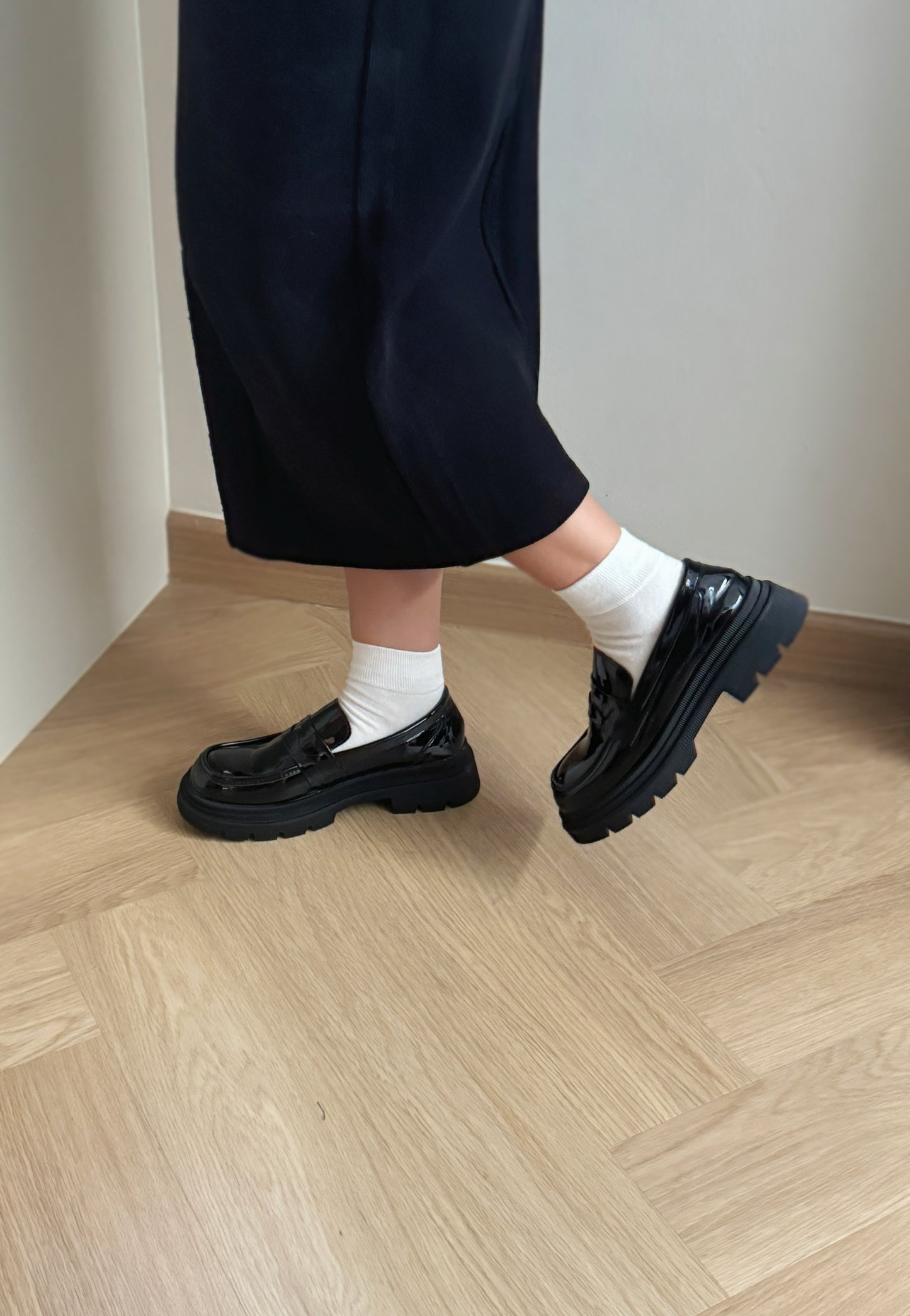 Jordyn City Style Platform Loafers (Patent)