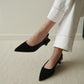 Zoie Pointed Low Heels (Black)