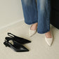 Zoie Pointed Low Heels (Cream White)