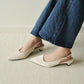 Zoie Pointed Low Heels (Cream White)