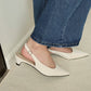 Zoie Pointed Low Heels (Cream White)