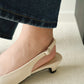 Zoie Pointed Low Heels (Cream White)