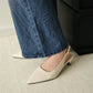 Zoie Pointed Low Heels (Cream White)