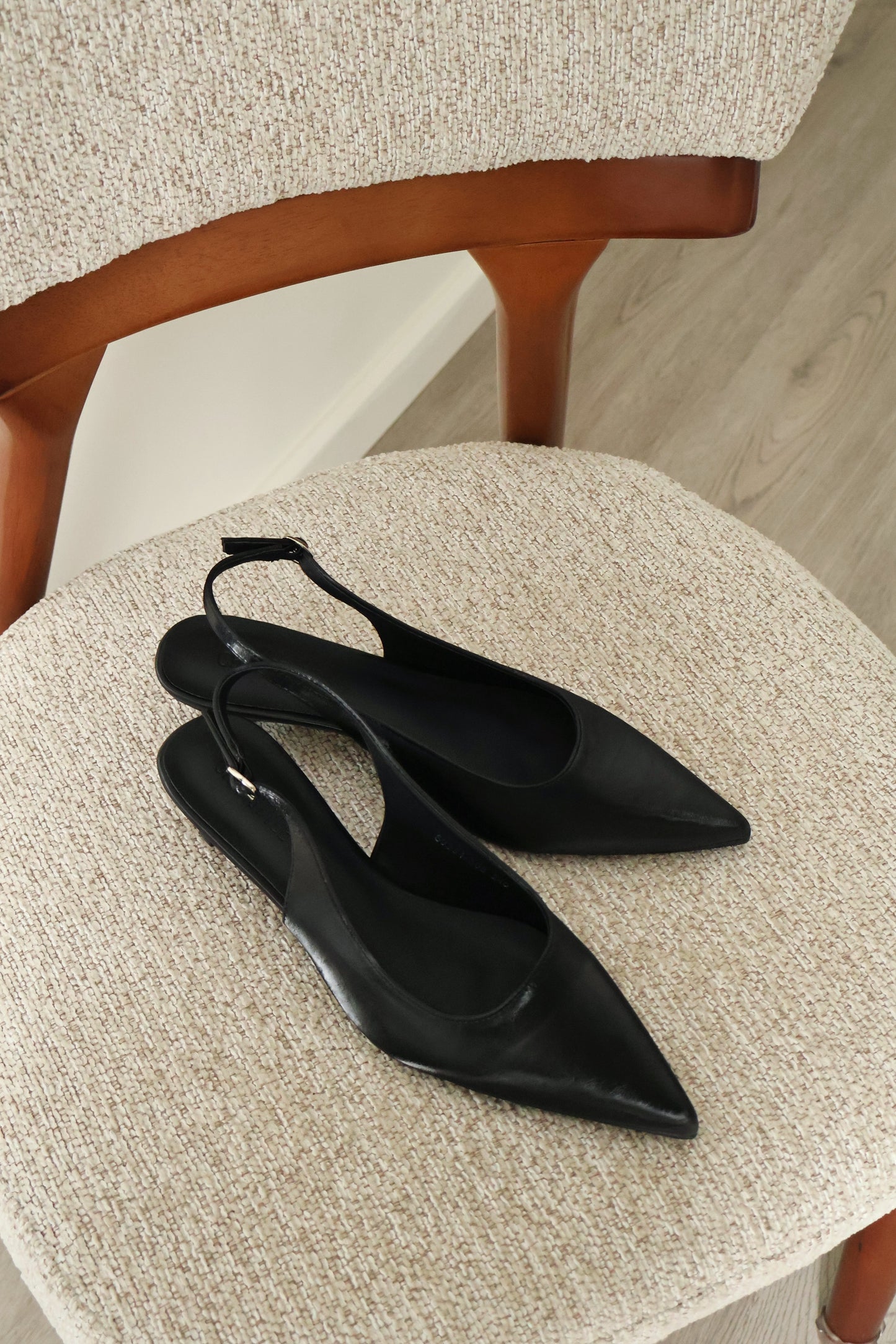 Zoie Pointed Low Heels (Black)